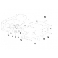 Todos los recambios originales de Keeway para la tapa de motor izquierda de la Zahara 125 EU4 2018.