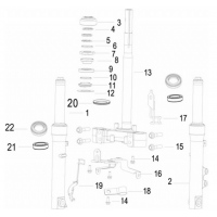 Todos los recambios originales de Keeway para la horquilla delantera de la Zahara 125 EU4 2018.