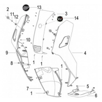 Todos los recambios originales de Keeway para el carenado frontal de la Zahara 125 EU4 2018.