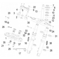Todos los recambios originales para la horquilla delantera de la Keeway superlight 125 EU4 2019.